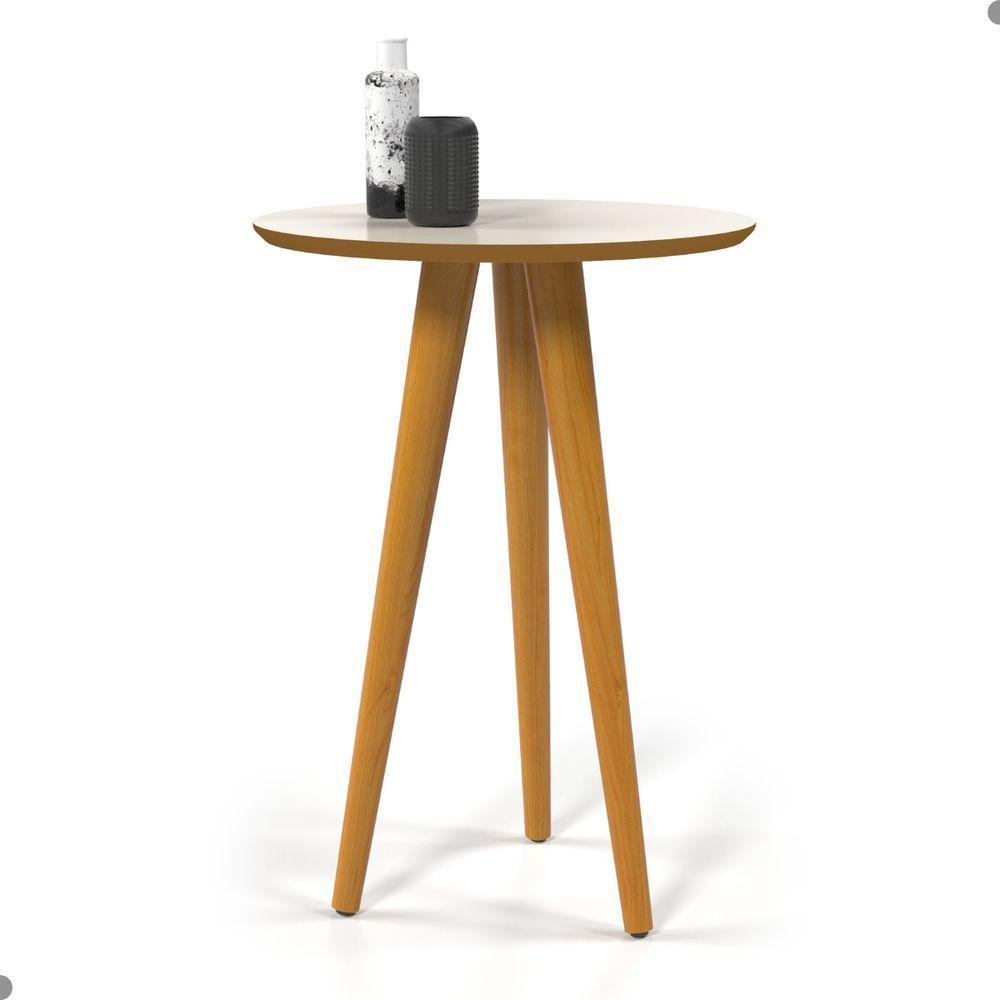Mesa Lateral 4601 Pés Palito Sala Off White Freijó - 3