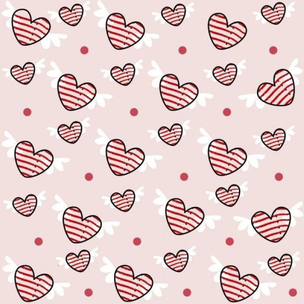 Papel De Parede Infantil Corações Com Asas - 1