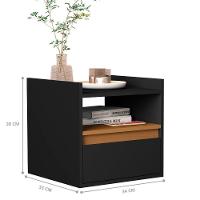 Mesa Cabeceira Suspensa Minerva Preto Nature - 3