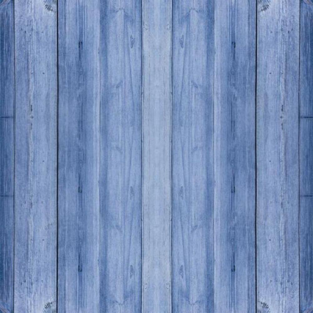 Papel De Parede Madeira Azul - 1