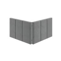 Cabeceira King Laura 1.95 Almofadada Sued Cinza - 3