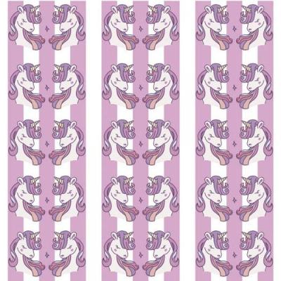 Papel De Parede Infantil Unicórnio Lilás