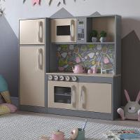 Cozinha Infantil Com Refrigerador Diana Em Mdf Cinza Connect - 1