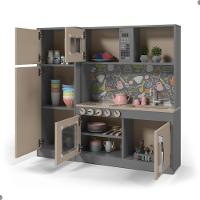 Cozinha Infantil Com Refrigerador Diana Em Mdf Cinza Connect - 3