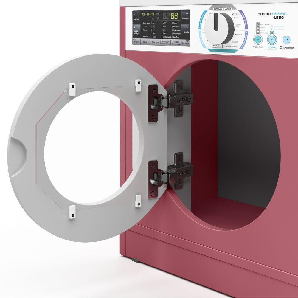 Lavanderia Infantil Diana Com Cabideiro Mdf Branco Rosa - 4