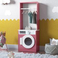 Lavanderia Infantil Diana Com Cabideiro Mdf Branco Rosa - 1