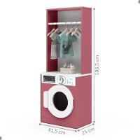 Lavanderia Infantil Diana Com Cabideiro Mdf Branco Rosa - 2