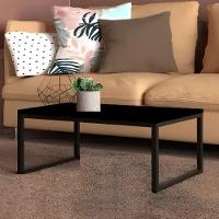 Mesa Centro Sala Pés De Ferro Tampo Mdf 60x40 Preto Fosco - 1