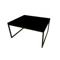 Mesa Centro Sala Pés De Ferro Tampo Mdf 60x40 Preto Fosco - 2