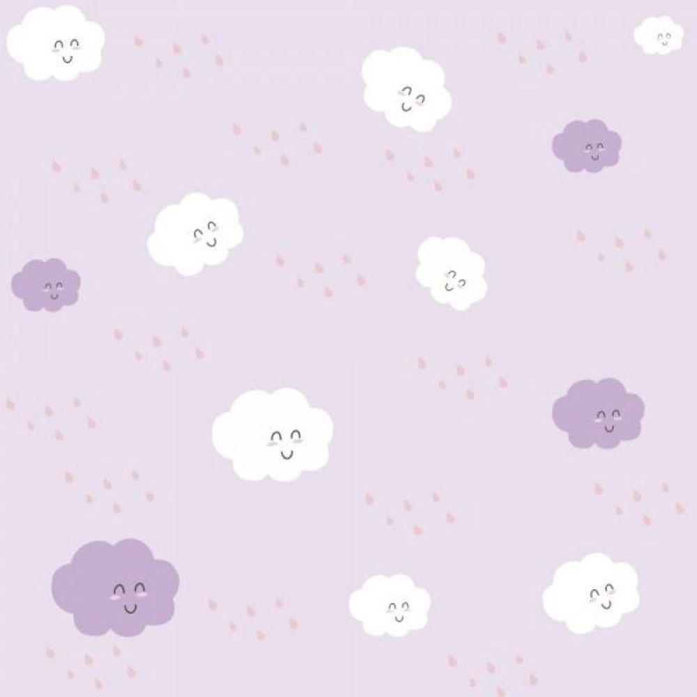 Papel De Parede Infantil Nuvem Menina - 1