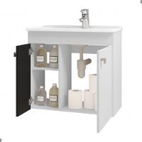 Conj Gabinete Munique 2074286 Banheiro Branco Preto Fosco - 5