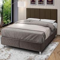 Cabeceira Casal Laura 1,40 Almofadada Sued Marron - 2