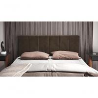 Cabeceira Casal Laura 1,40 Almofadada Sued Marron