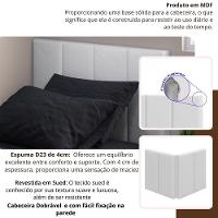 Cabeceira Casal Laura 1,40 Almofadada Sued Marron - 6