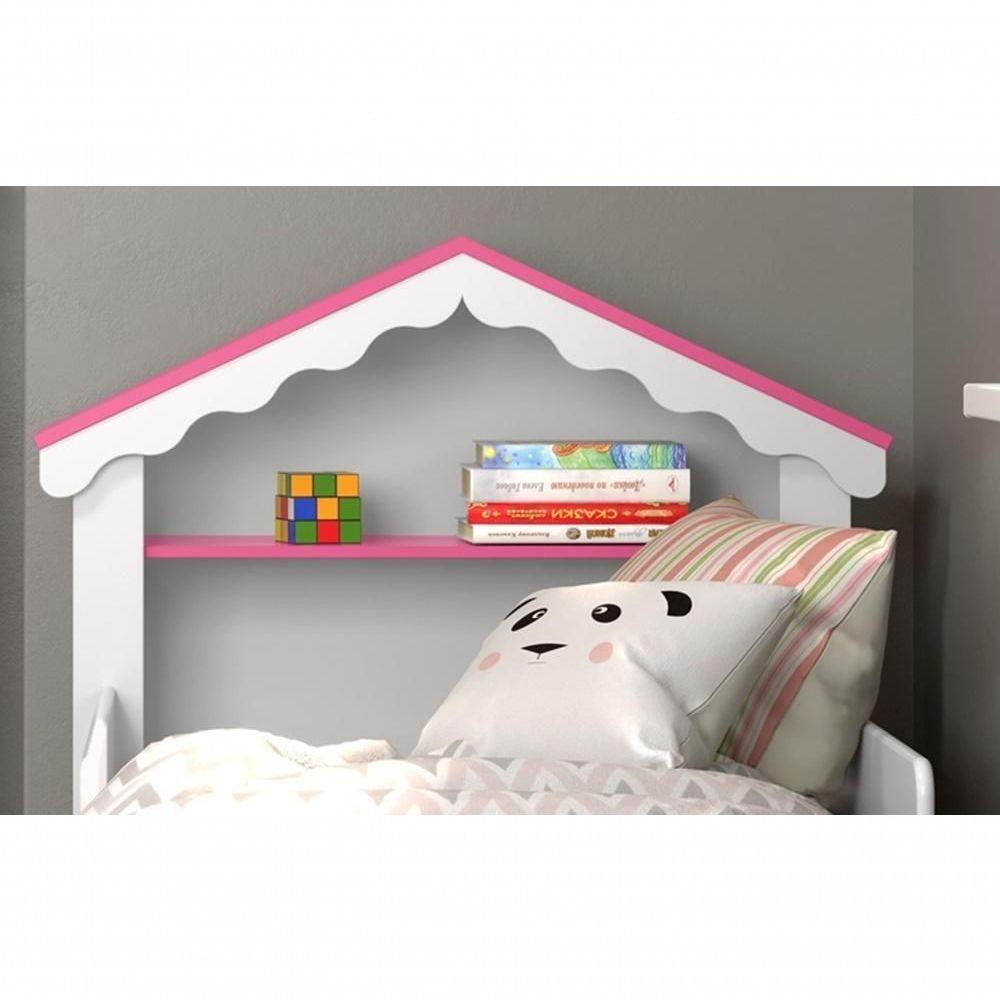 Mini Cama Infantil Casinha Princesa Quarto Branco Rosa - 3