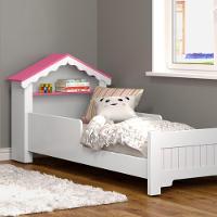 Mini Cama Infantil Casinha Princesa Quarto Branco Rosa - 1