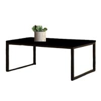 Mesa Centro Sala Pés De Ferro Tampo Mdf 80x40 Preto Fosco - 2