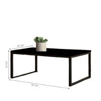 Mesa Centro Sala Pés De Ferro Tampo Mdf 80x40 Preto Fosco - 3