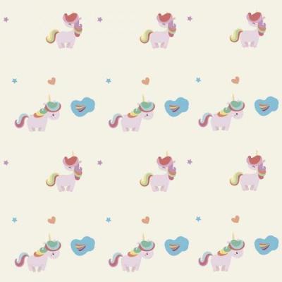 Papel De Parede Infantil Unicórnios Coloridos