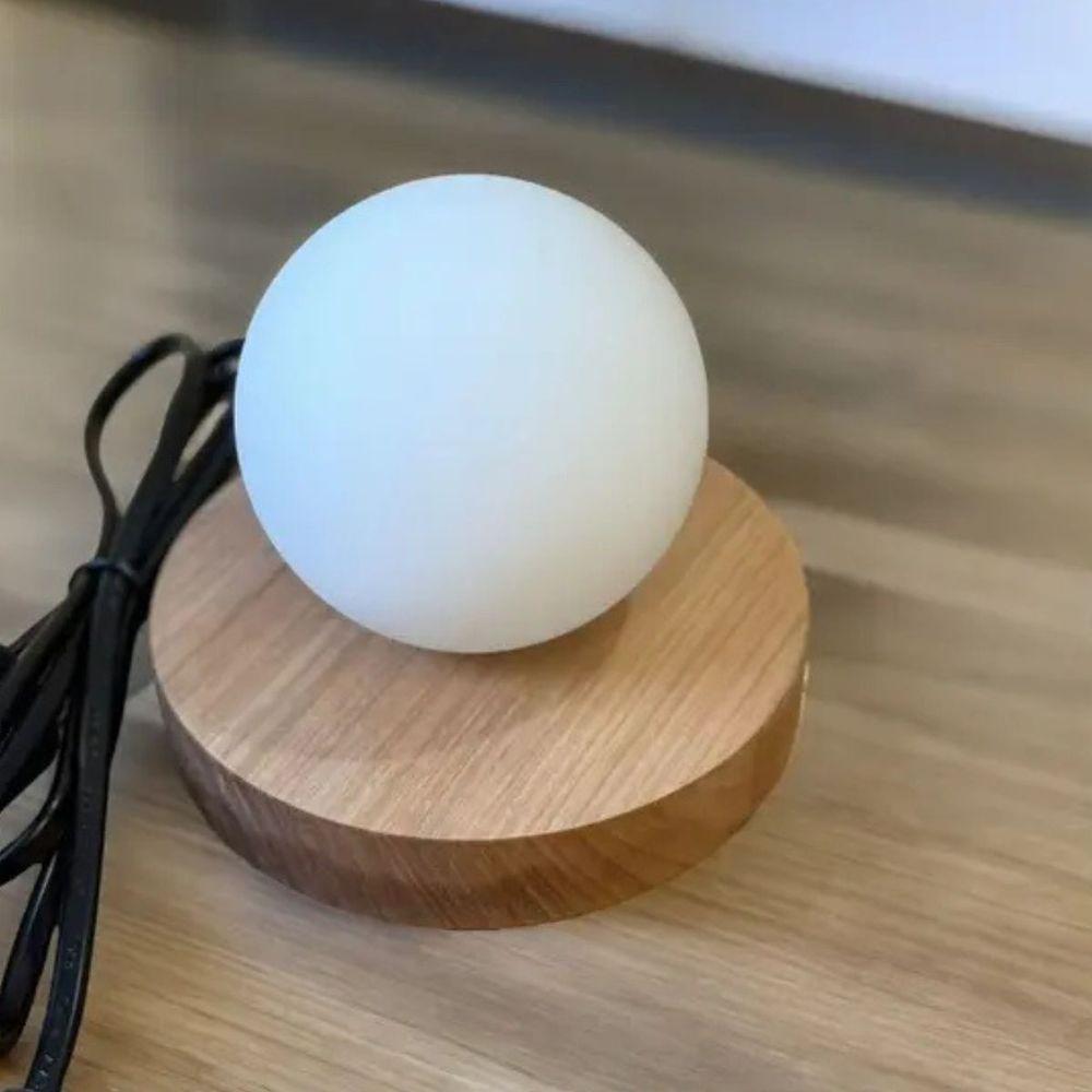 Luminária Moon Lampada Madeira Natural - 2