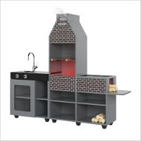 Cozinha Churrasqueira Infantil Mini Chefe Cinza Connect - 5