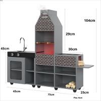 Cozinha Churrasqueira Infantil Mini Chefe Cinza Connect - 6