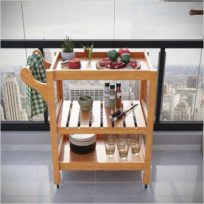 Carrinho Multiuso Server C Rodízios Madeira Natural