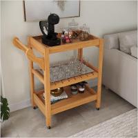 Carrinho Multiuso Server C Rodízios Madeira Natural - 3