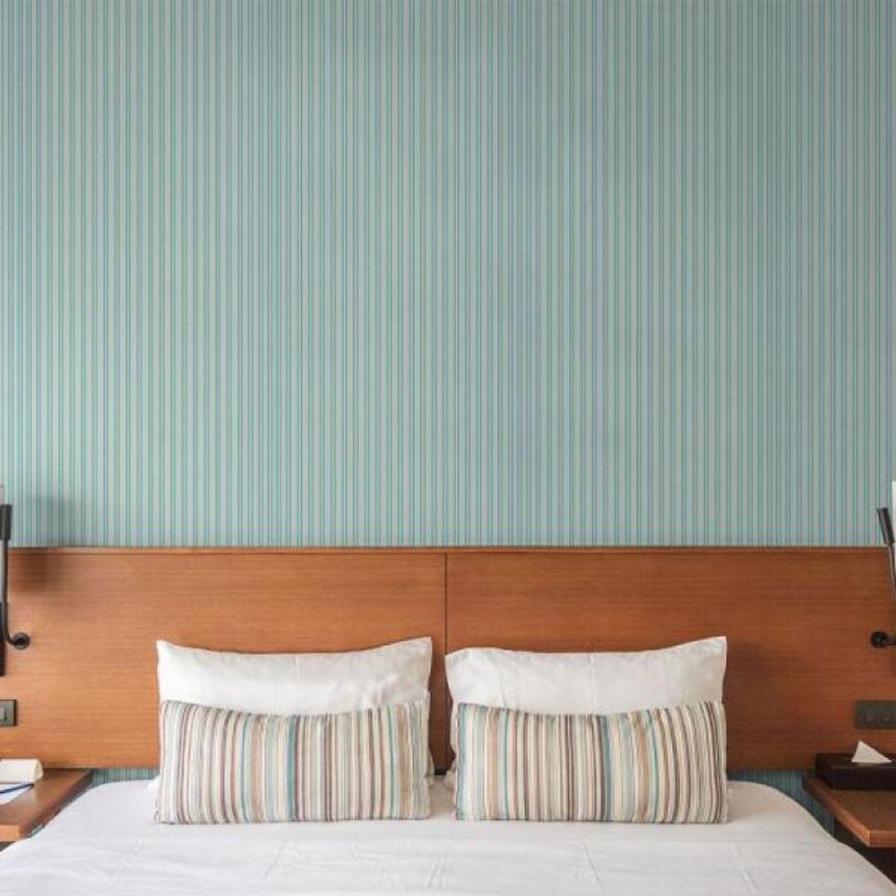 Papel De Parede Listrados Azul - 2