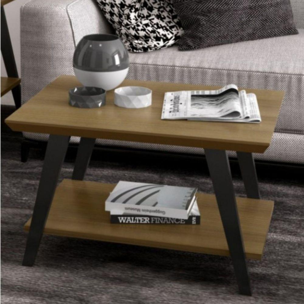 Mesa Centro Davi Com Pés Madeira Freijó Preto - 1