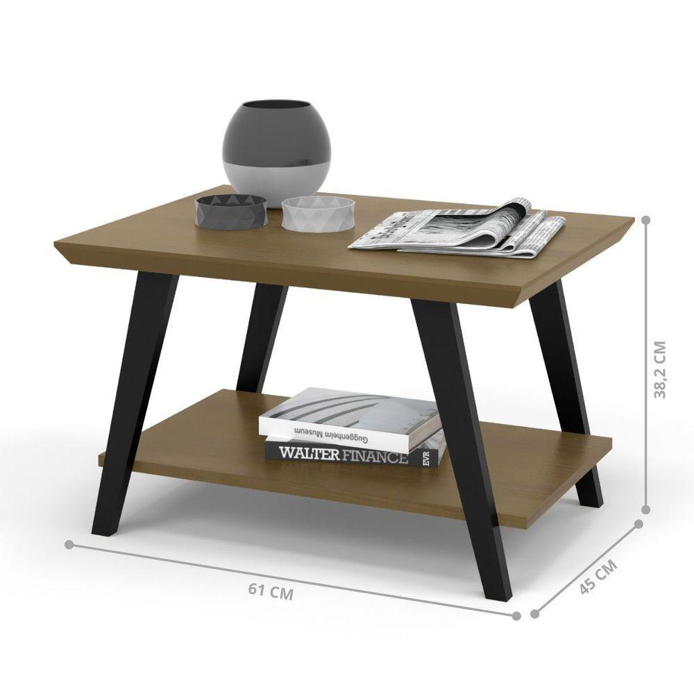 Mesa Centro Davi Com Pés Madeira Freijó Preto - 3