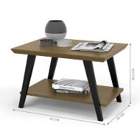 Mesa Centro Davi Com Pés Madeira Freijó Preto - 3