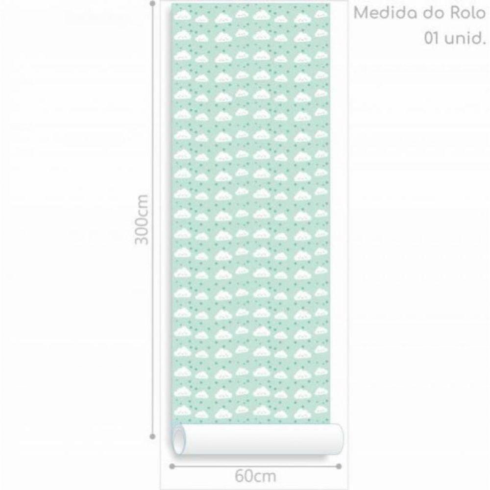 Papel De Parede Infantil Nuvem Verde - 3