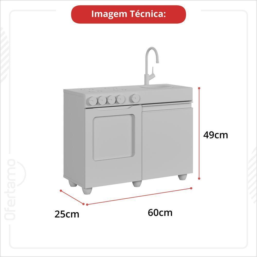 Mini Cozinha Infantil Luli Com Pia E Fogao Rosa Branco - 5