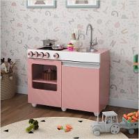 Mini Cozinha Infantil Luli Com Pia E Fogao Rosa Branco - 1