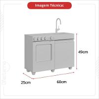 Mini Cozinha Infantil Luli Com Pia E Fogao Rosa Branco - 5