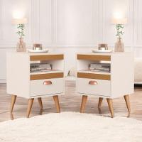 Kit Mesa Cabeceira 2 Unidades Off White Ype Off White - 1