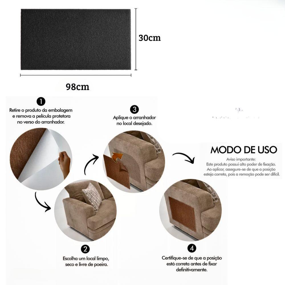 Arranhador De Gato Com Adesivo 30 X 98 Cm Grafite Geração Vet - 2