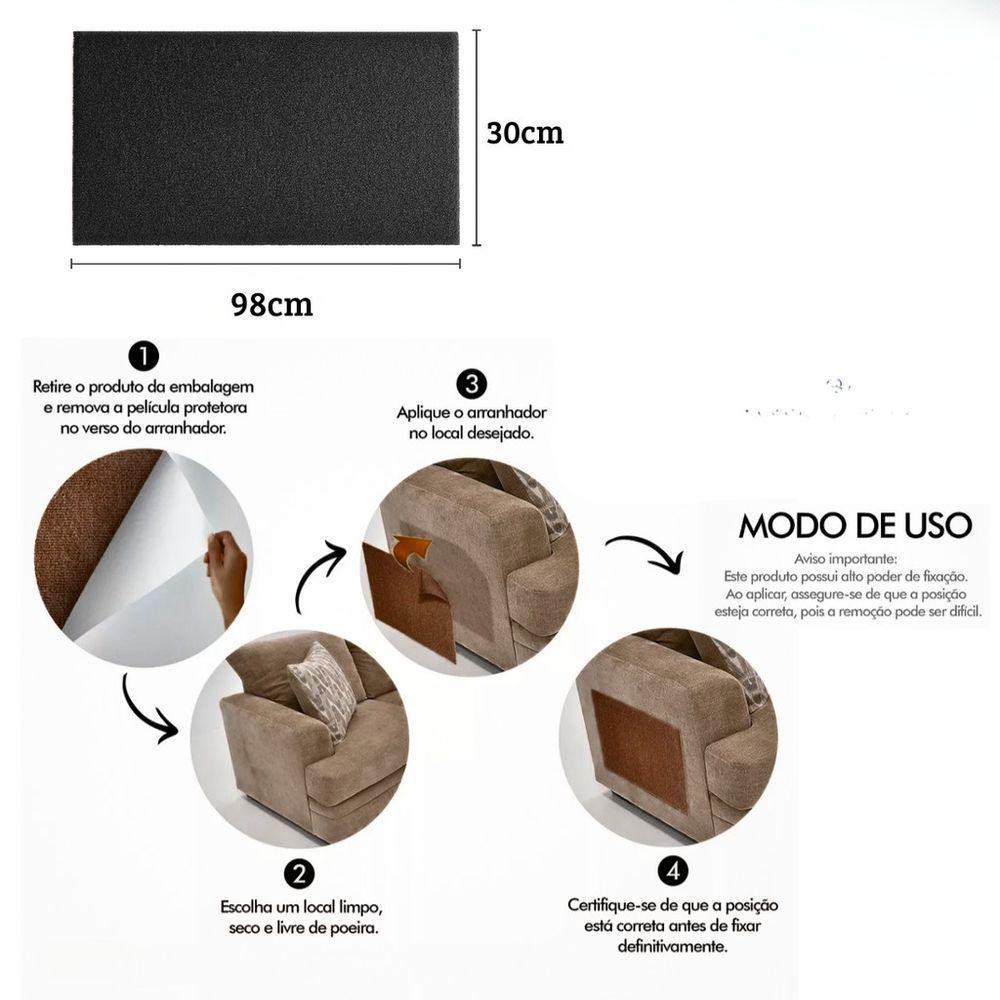 Arranhador De Gato Com Adesivo 30 X 98 Cm Grafite Geração Vet - 7