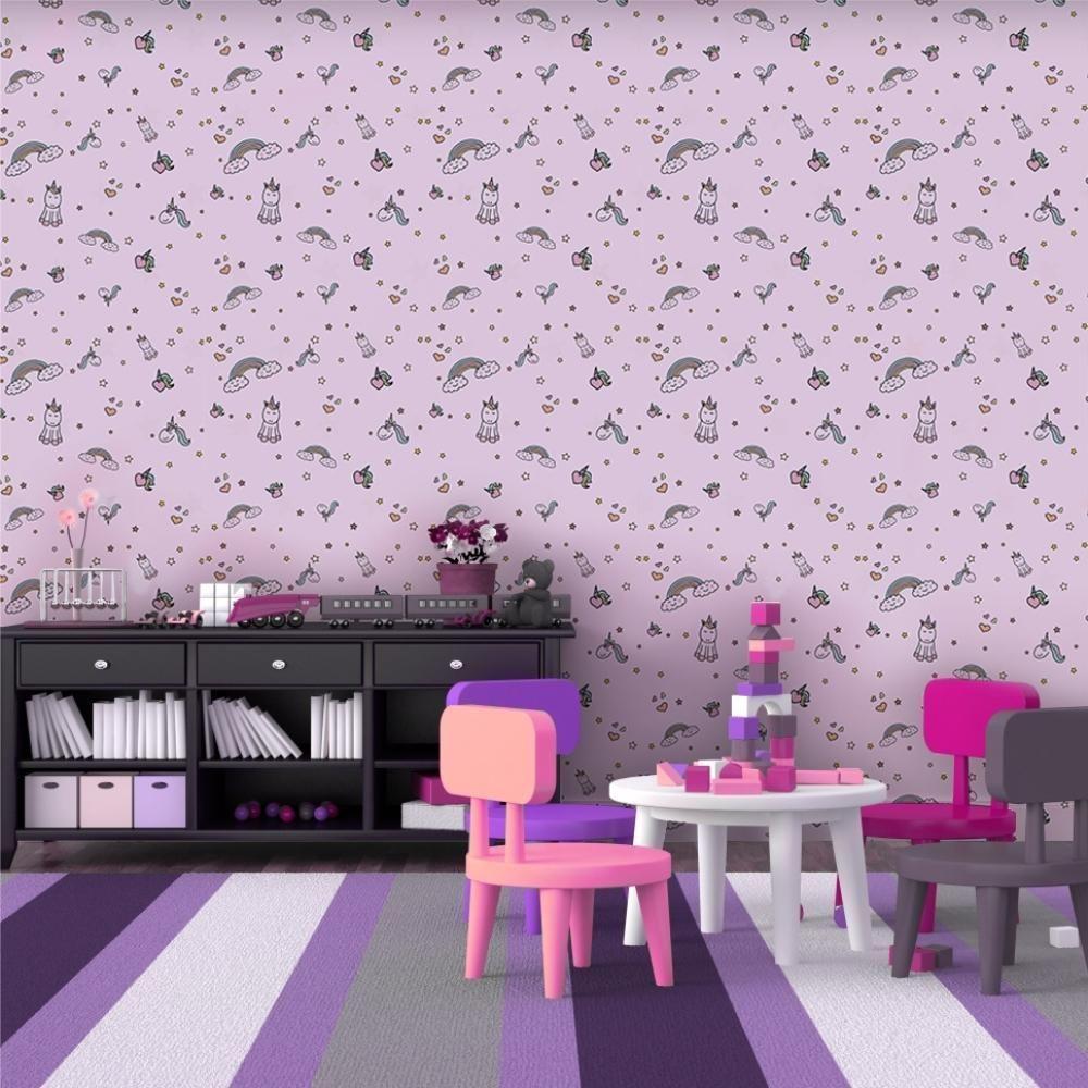 Papel De Parede Infantil Unicórnio Menina - 2