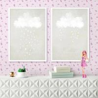 Papel De Parede Infantil Nuvem Menina Lilás - 2