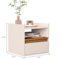Mesa Cabeceira Suspensa Minerva Off White Nature - 3