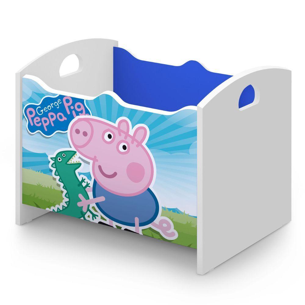 Baú Organizador Infantil George Azul Branco Acetinado - 3