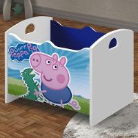 Baú Organizador Infantil George Azul Branco Acetinado - 1