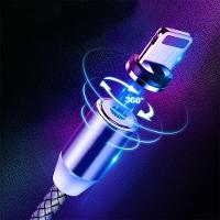 Cabo Carregador Cabo Magnético Com Imã 3 Em 1 Lightning Led - 4