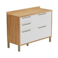 Balcão De Cozinha 2 Portas 3 Gavetas Syrah Amêndoa-off White Rio Doce - 8