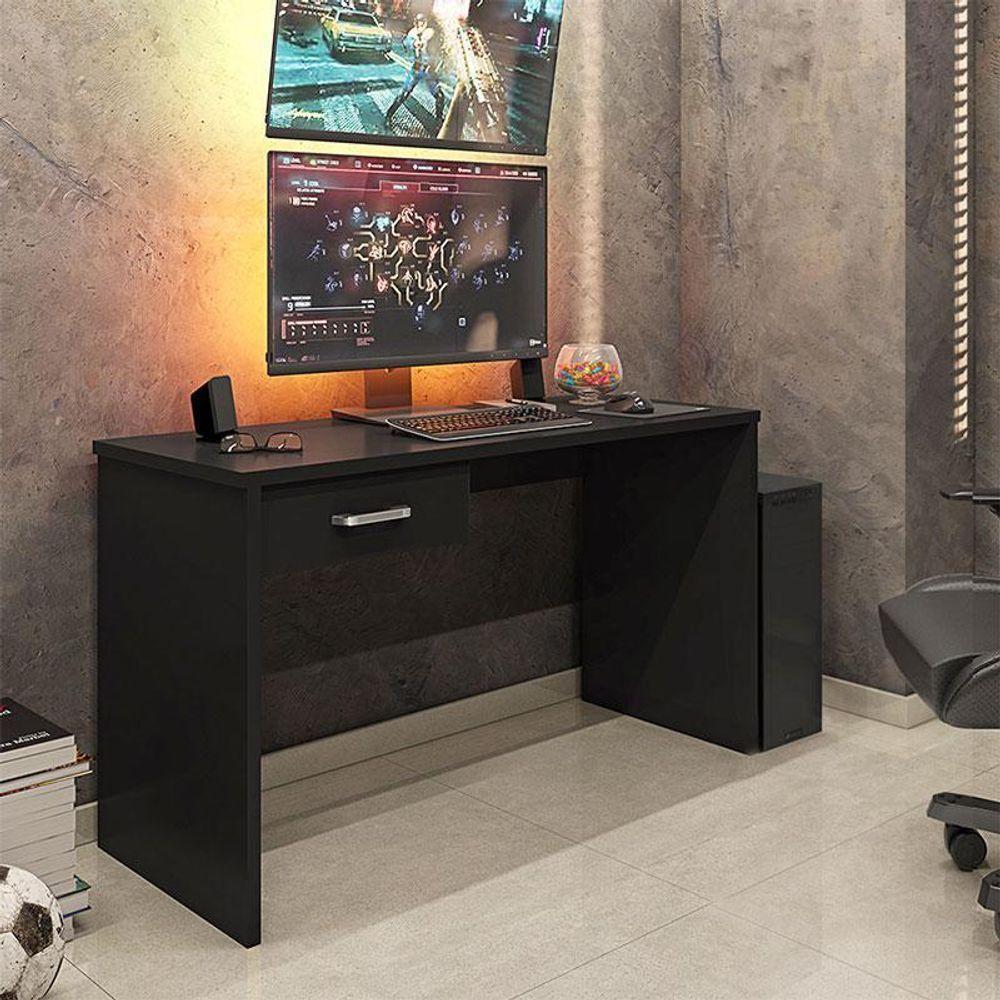 Mesa Para Computador Gamer New Drx 9000 Preto Trama - Móveis Leão - 4