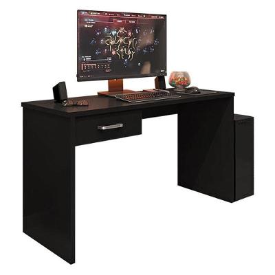 Mesa Para Computador Gamer New Drx 9000 Preto Trama - Móveis Leão