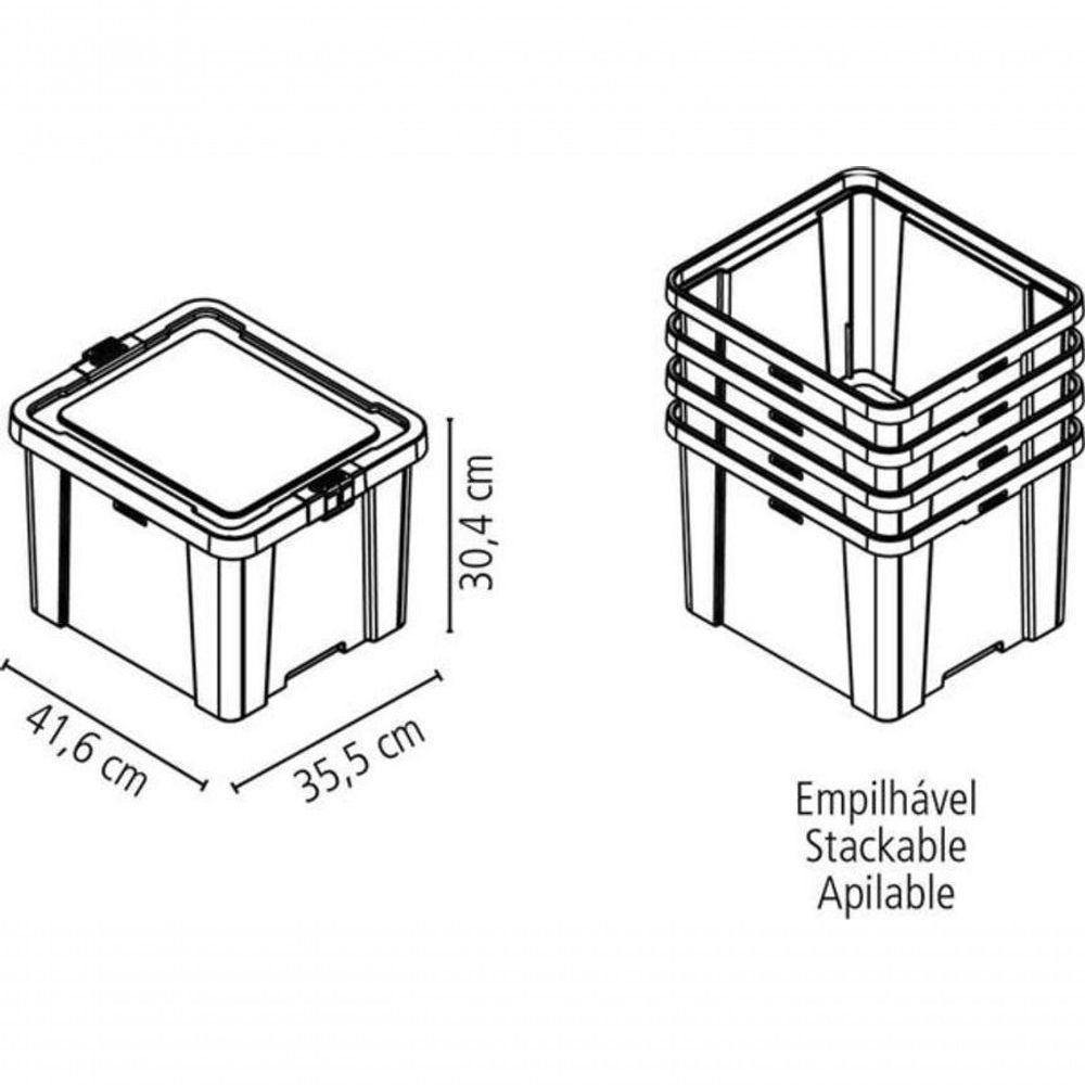Caixa Organizadora Tramontina Camurça Em Polipropileno Office 30 Litros - 6