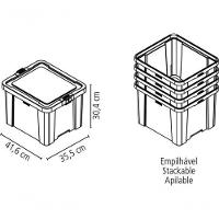 Caixa Organizadora Tramontina Camurça Em Polipropileno Office 30 Litros - 6